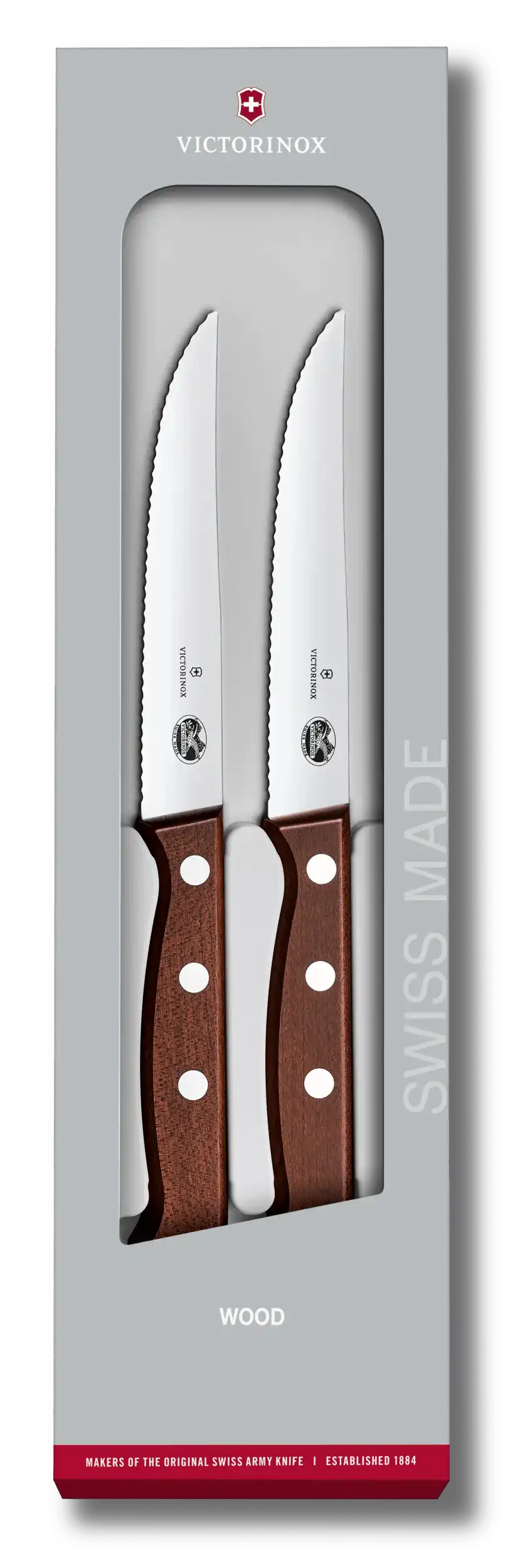 Wood Steak Knife Set, 2 pieces, 5 in